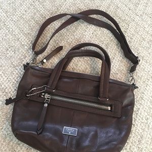 GUC Fossil Brown Cow Hide Leather Purse